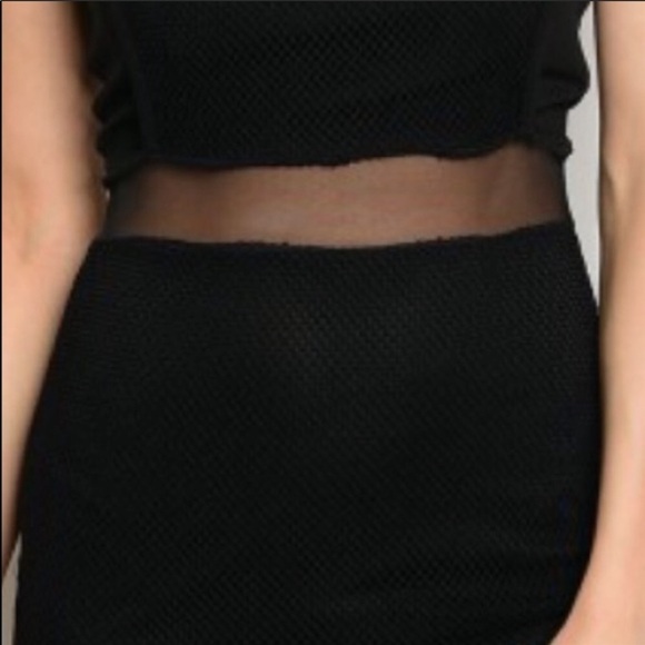 3/$36 black evening party dress mesh/net panels - Picture 6 of 8